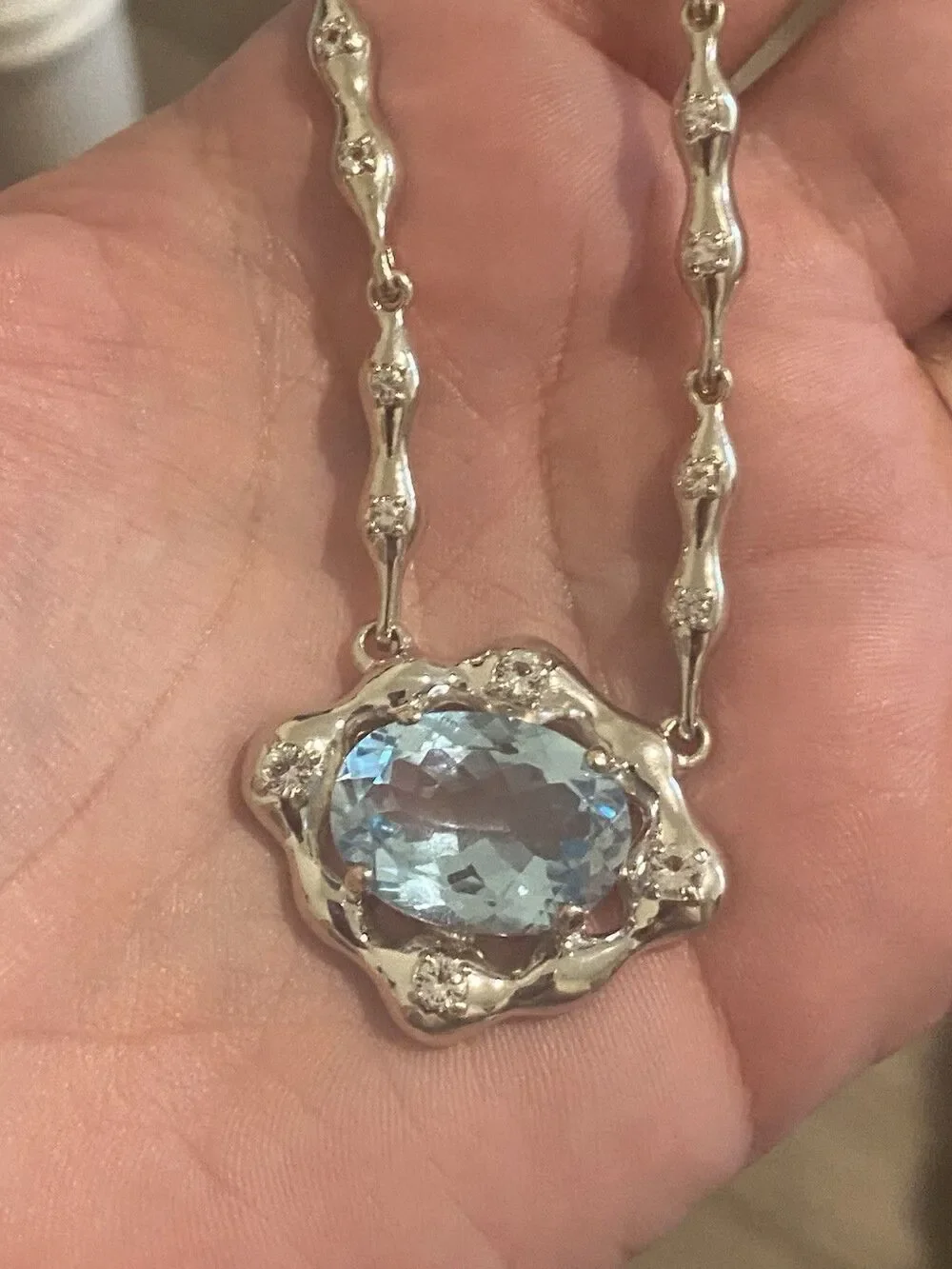 Sky Blue Topaz Rhodium Over Sterling Silver Necklace 14.34ctw